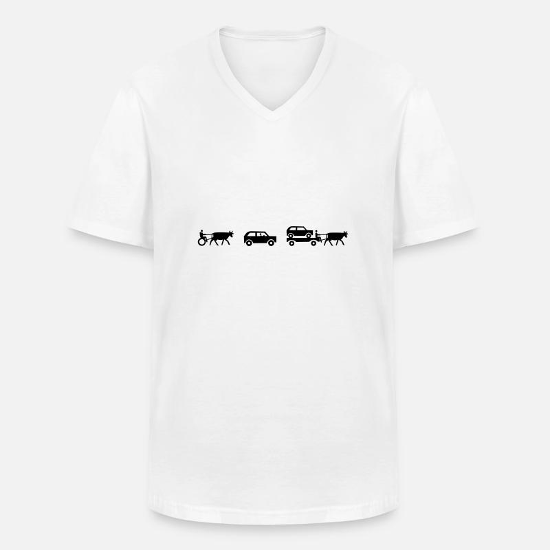 evolution of mobility - Männer-T-Shirt mit V-Ausschnitt - Weiß