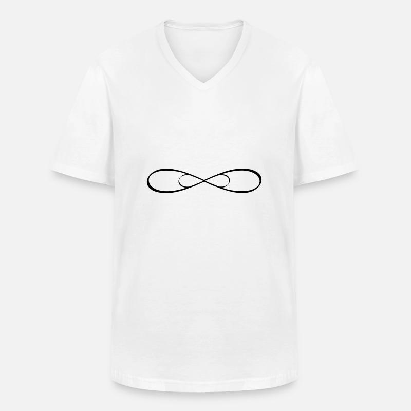 Doppia Infinity infinity segno di amicizia - Maglietta da uomo classica con scollo a V - bianco