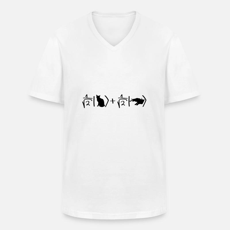 Schrödinger Katze - Männer-T-Shirt mit V-Ausschnitt - Weiß