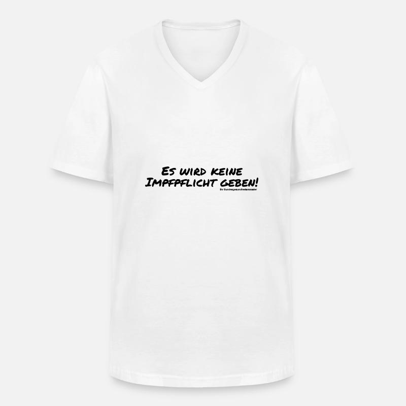 Es wird keine Impfpflicht geben - Männer-T-Shirt mit V-Ausschnitt - Weiß