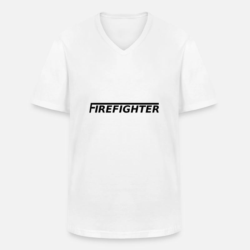 Firefighter LangesF - Männer-T-Shirt mit V-Ausschnitt - Weiß