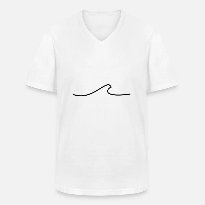 WAVE minimalistic - Männer-T-Shirt mit V-Ausschnitt - Weiß