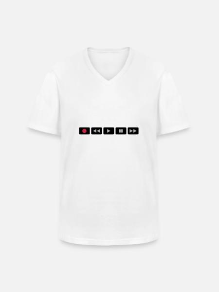 Oldschool Videocontrol - Männer-T-Shirt mit V-Ausschnitt - Weiß