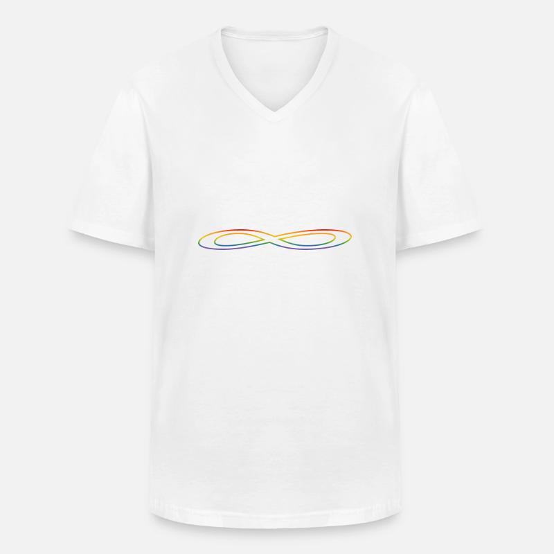 Rainbow Infinity - Men's V-Neck T-Shirt - white