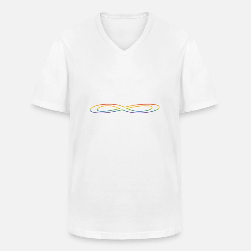 Regenbogen Unendlichkeit - Männer-T-Shirt mit V-Ausschnitt - Weiß