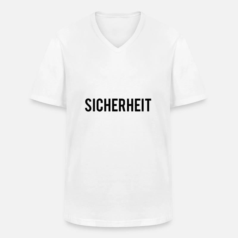 sicherheit - Männer-T-Shirt mit V-Ausschnitt - Weiß