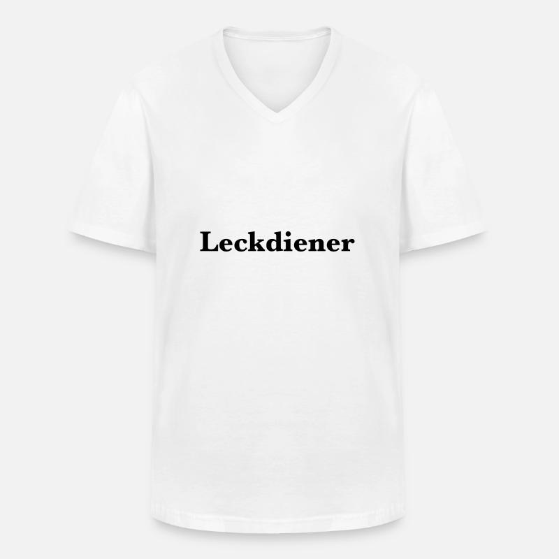 Leckdiener - Männer-T-Shirt mit V-Ausschnitt - Weiß