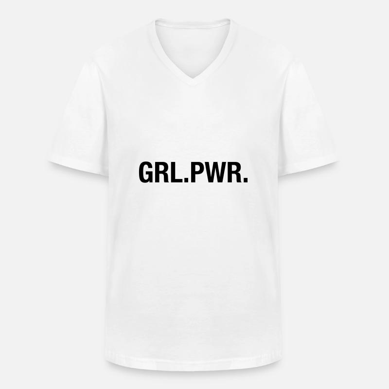 GRL.PWR. - Männer-T-Shirt mit V-Ausschnitt - Weiß