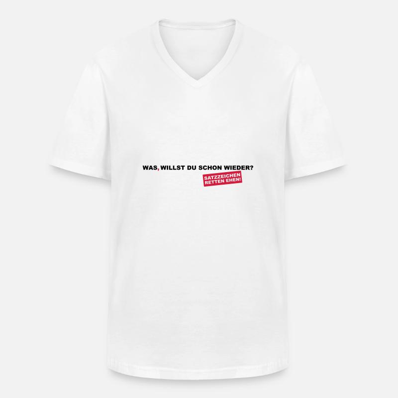 Satzzeichen retten Ehen! - Männer-T-Shirt mit V-Ausschnitt - Weiß