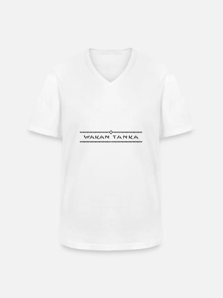 Wakan Tanka (het Grote Mysterie) vector - Klassiek mannen T-shirt met V-hals - wit