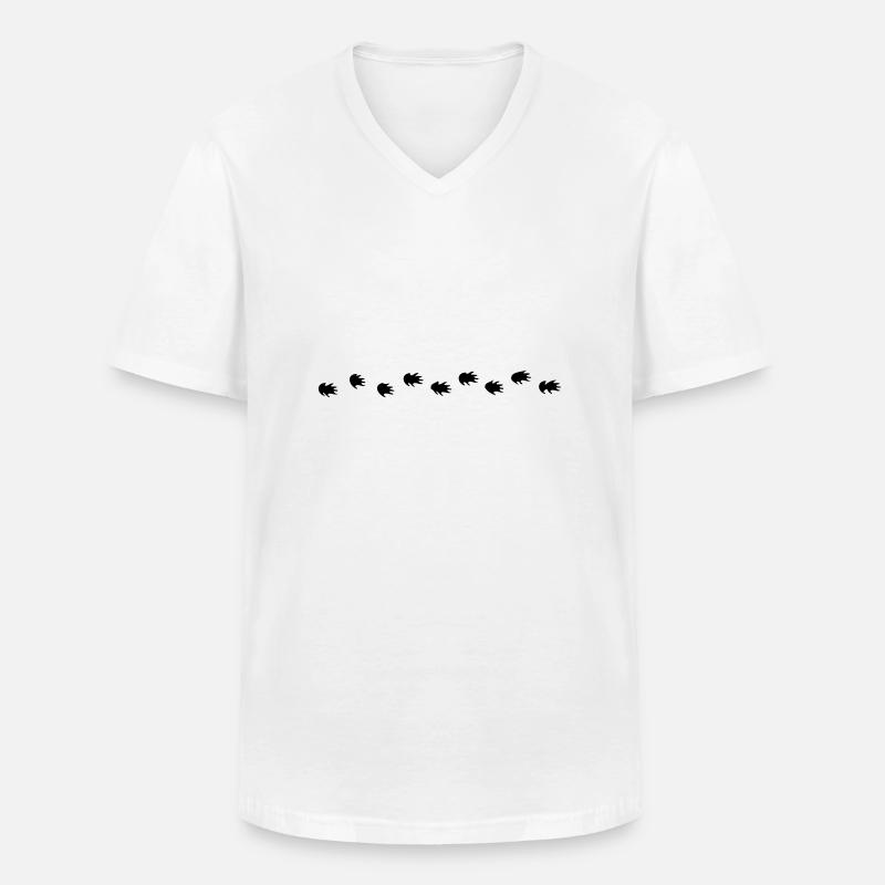 igel tapsen - Männer-T-Shirt mit V-Ausschnitt - Weiß