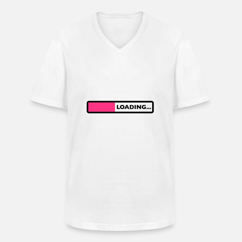 loading laden computer warten ladebalken - Männer-T-Shirt mit V-Ausschnitt - Weiß