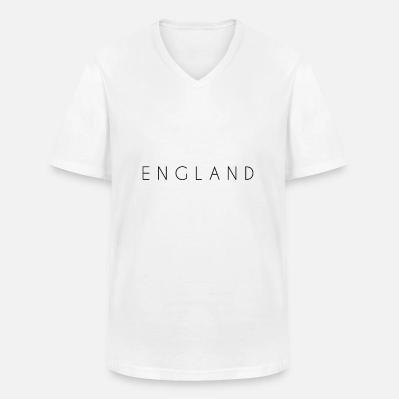 England - Männer-T-Shirt mit V-Ausschnitt - Weiß