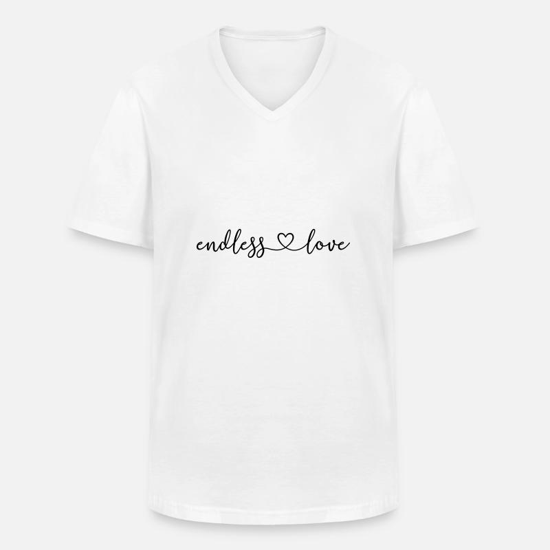 endless_love - Männer-T-Shirt mit V-Ausschnitt - Weiß