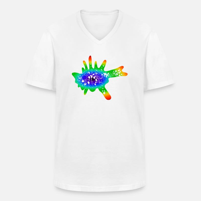Amoeba - colored - Men's V-Neck T-Shirt - white