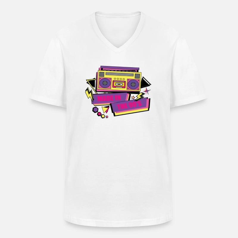 1990iger Sprüche 90s Geschenksidee - Männer-T-Shirt mit V-Ausschnitt - Weiß