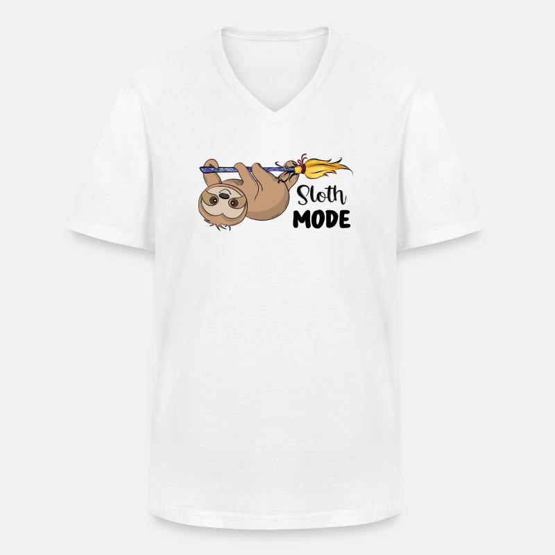 Sloth Mode - Männer-T-Shirt mit V-Ausschnitt - Weiß