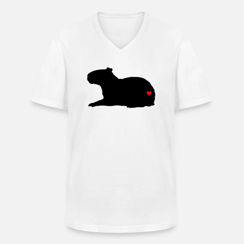 Love Capybara - Männer-T-Shirt mit V-Ausschnitt - Weiß