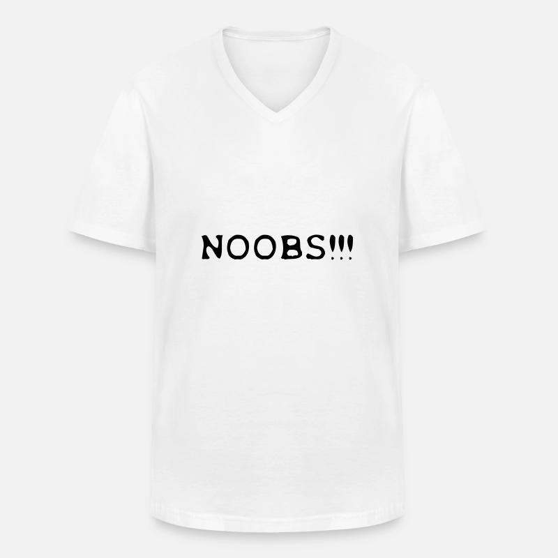 noobs - Männer-T-Shirt mit V-Ausschnitt - Weiß