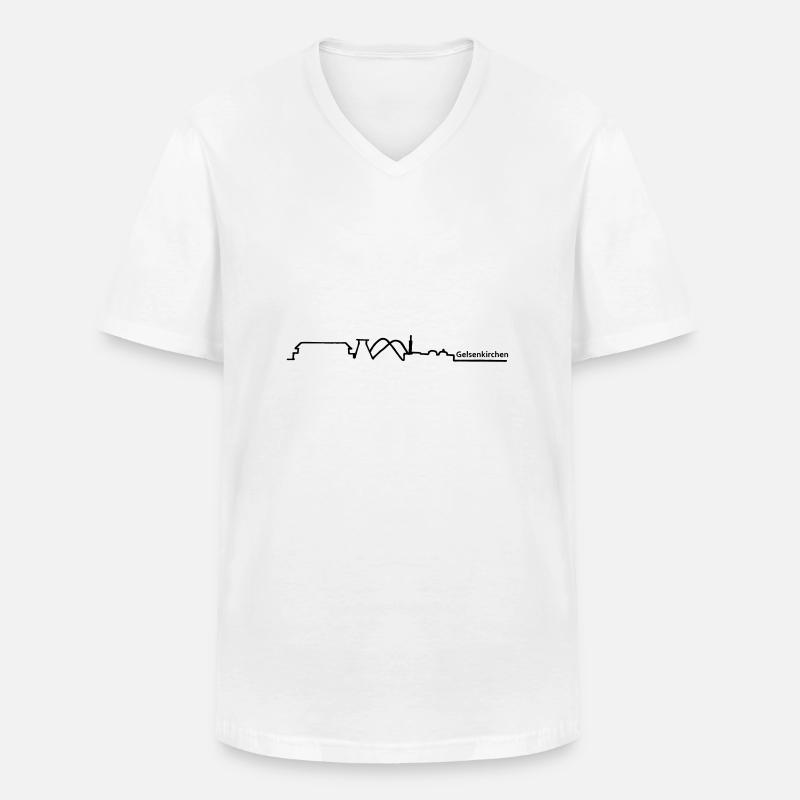 gelsenkirchen skyline - Männer-T-Shirt mit V-Ausschnitt - Weiß