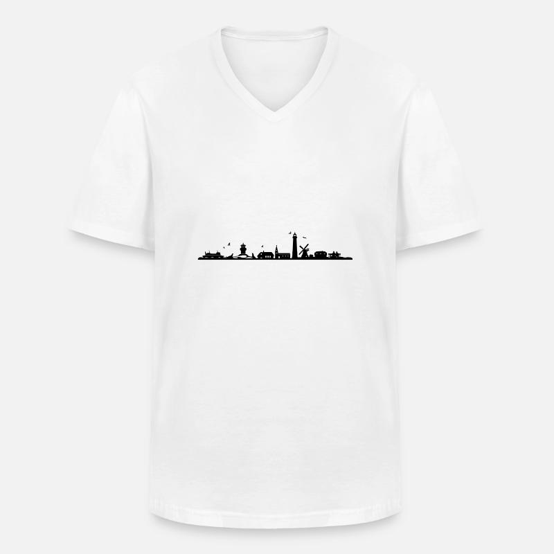 Skyline - Küste Amrum - Männer-T-Shirt mit V-Ausschnitt - Weiß