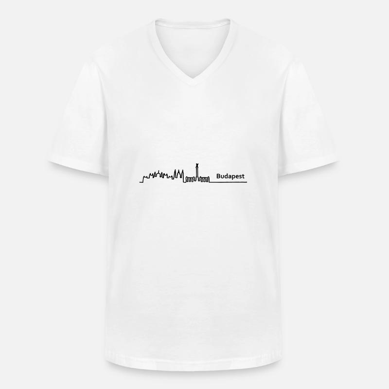 budapest skyline - Männer-T-Shirt mit V-Ausschnitt - Weiß