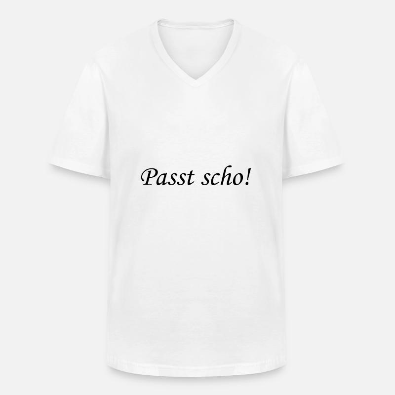 Passt scho! - Männer-T-Shirt mit V-Ausschnitt - Weiß