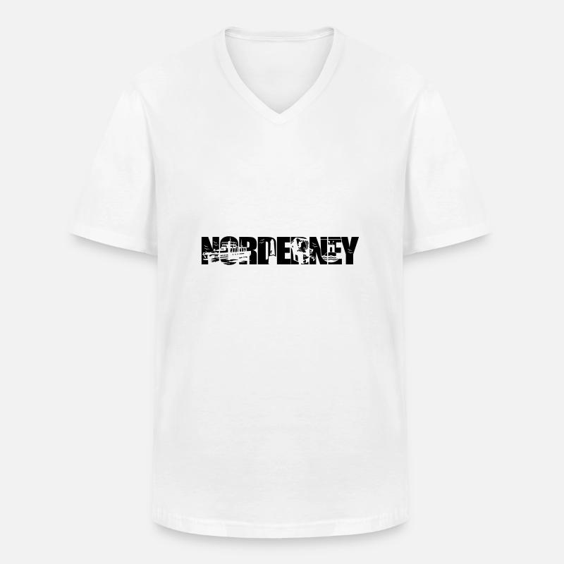 Norderney Skyline - Männer-T-Shirt mit V-Ausschnitt - Weiß