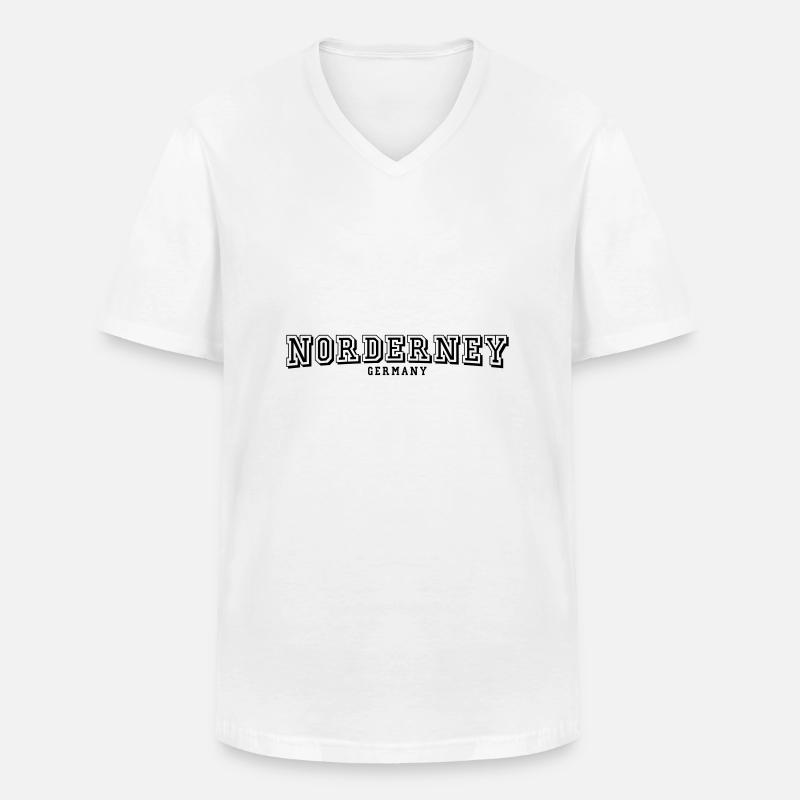Norderney - Männer-T-Shirt mit V-Ausschnitt - Weiß