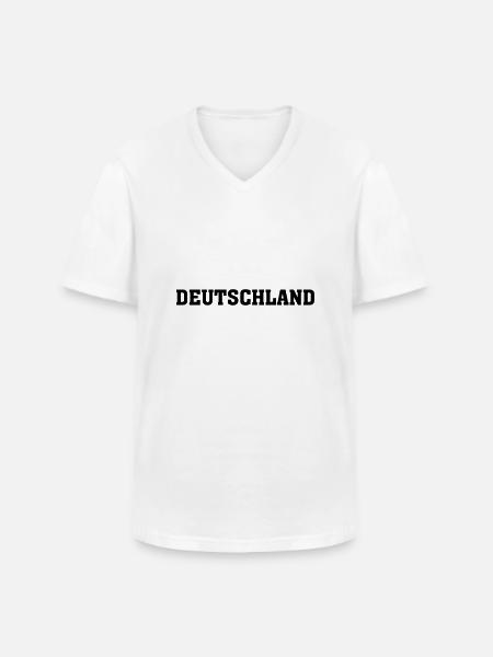 Deutschland - Männer-T-Shirt mit V-Ausschnitt - Weiß