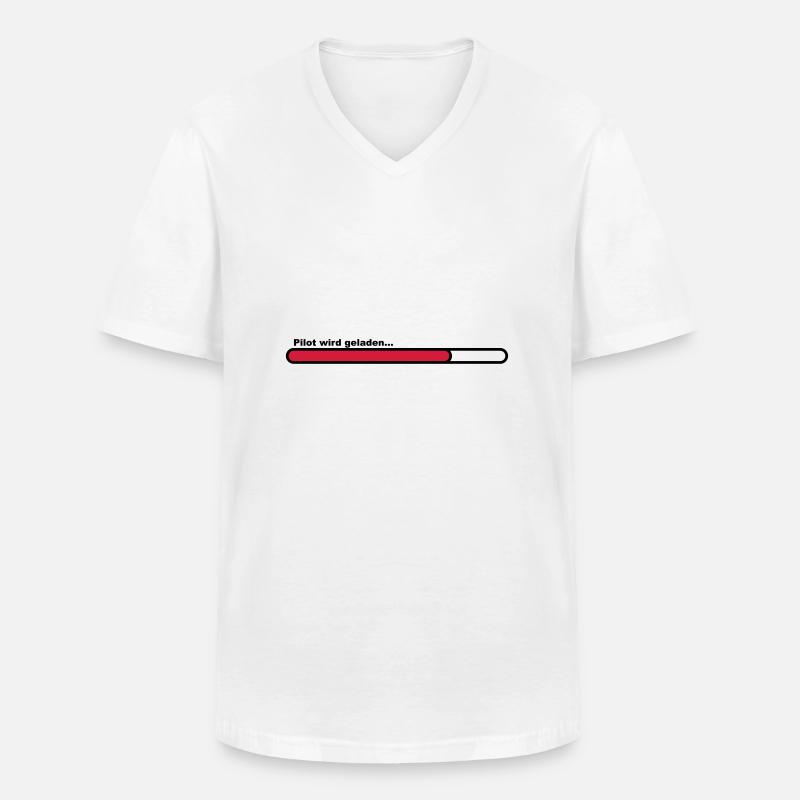 pilot - Männer-T-Shirt mit V-Ausschnitt - Weiß