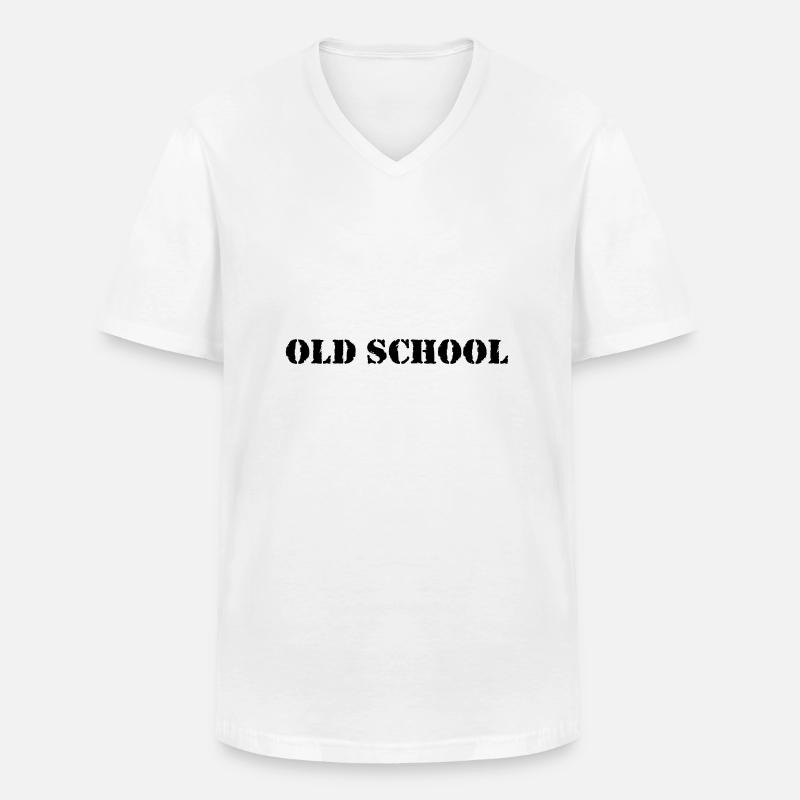 Old School - Männer-T-Shirt mit V-Ausschnitt - Weiß