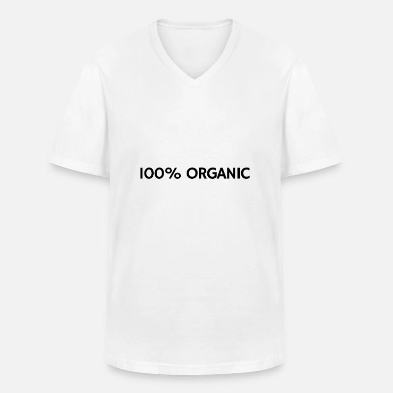 100% Organic - Männer-T-Shirt mit V-Ausschnitt - Weiß
