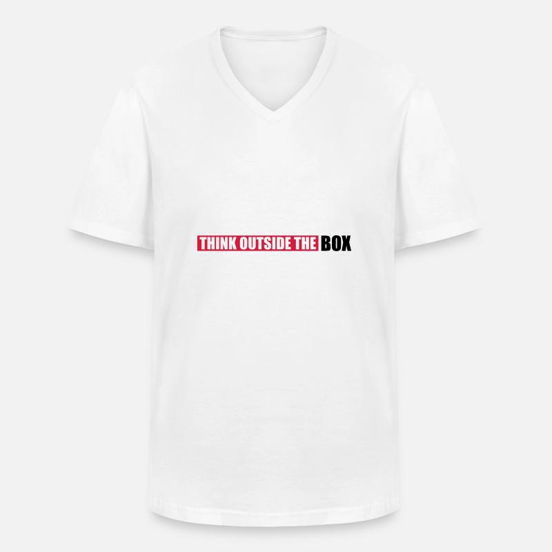 Spruch Außerhalb Denken - Männer-T-Shirt mit V-Ausschnitt - Weiß