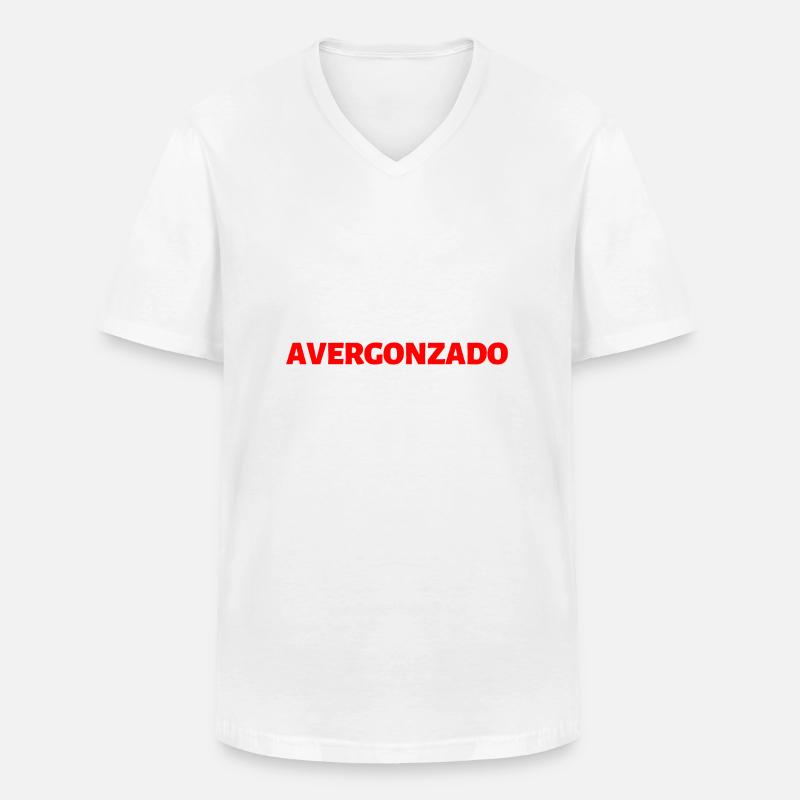 beschämt Spanisch Sprache - Männer-T-Shirt mit V-Ausschnitt - Weiß