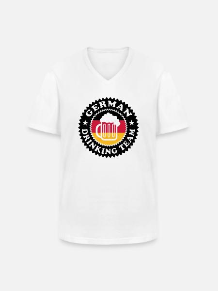 German Drinking Team 01 - T-shirt col V Homme - blanc