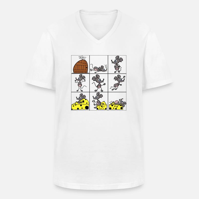 Mäuse mit Käse - Männer-T-Shirt mit V-Ausschnitt - Weiß
