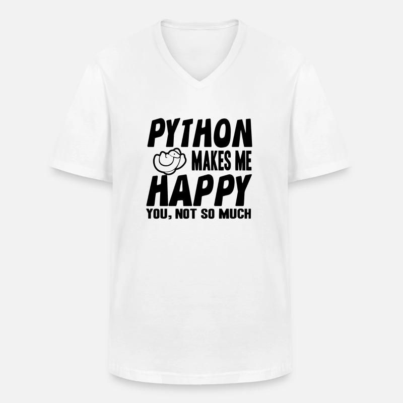 Python - T-shirt col V Homme - blanc