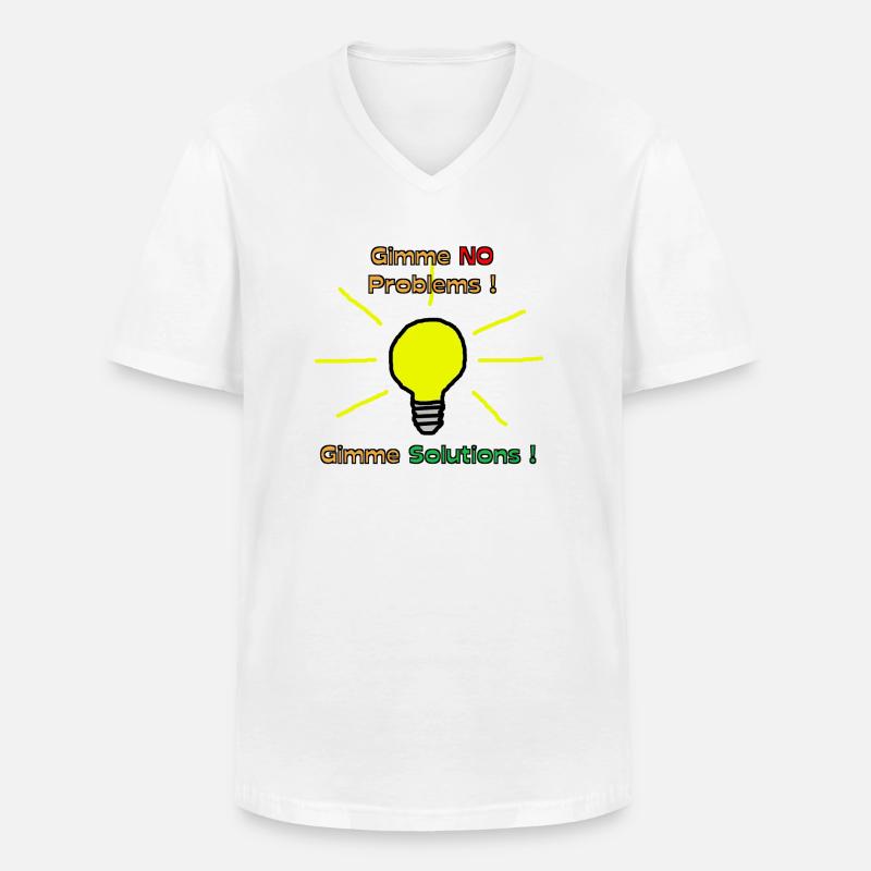 Problem Lösung - Männer-T-Shirt mit V-Ausschnitt - Weiß