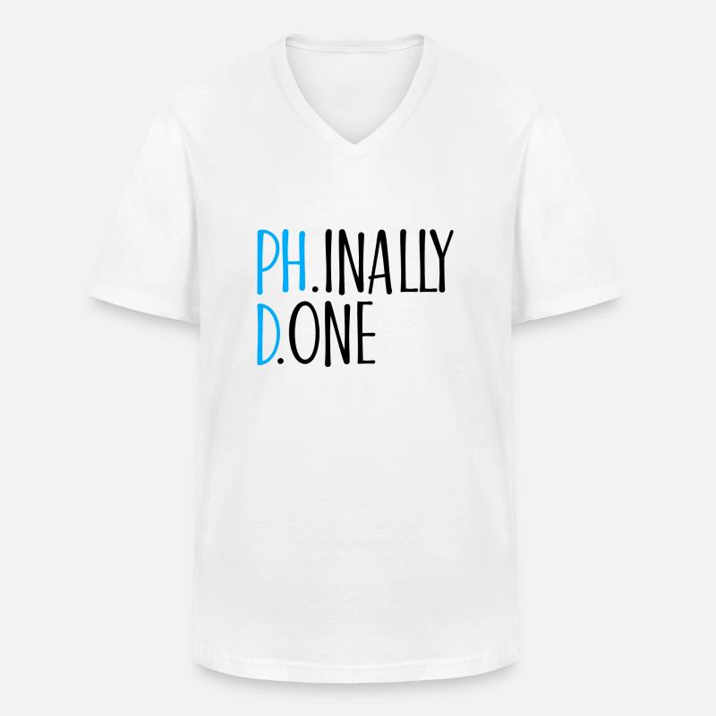 Phinally Done Phd Abschluss Geschenk - Männer-T-Shirt mit V-Ausschnitt - Weiß