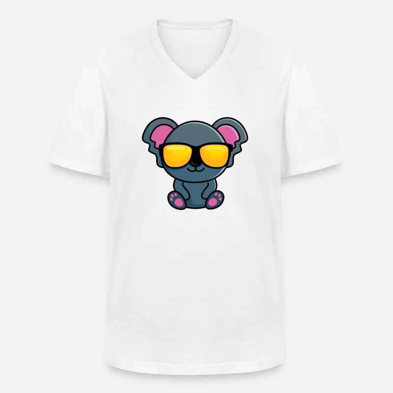 Coolala (cooler Koala) - Männer-T-Shirt mit V-Ausschnitt - Weiß