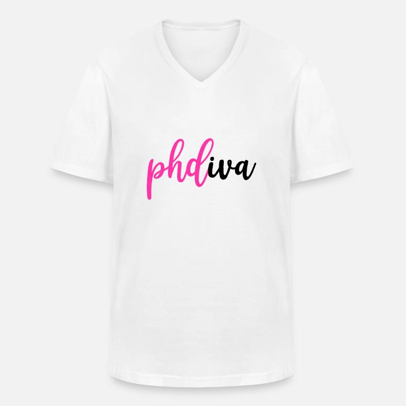 Phd diva Abschluss Geschenk - Männer-T-Shirt mit V-Ausschnitt - Weiß