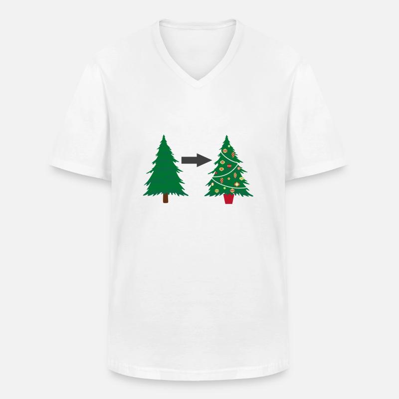 weihnachtsbaum schmücken - Männer-T-Shirt mit V-Ausschnitt - Weiß