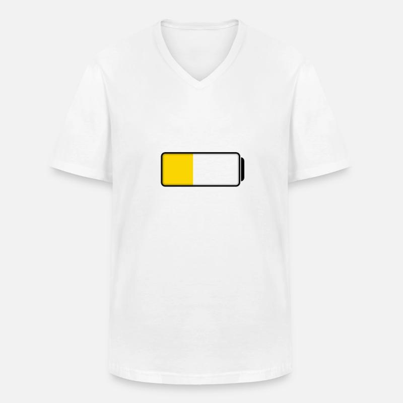 Battery (half-full / half-empty - 40%) - Männer-T-Shirt mit V-Ausschnitt - Weiß