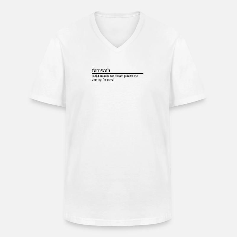 Fernweh - Männer-T-Shirt mit V-Ausschnitt - Weiß