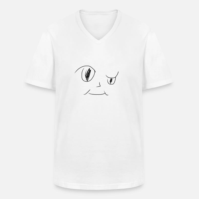 Komisches Gesicht - Männer-T-Shirt mit V-Ausschnitt - Weiß