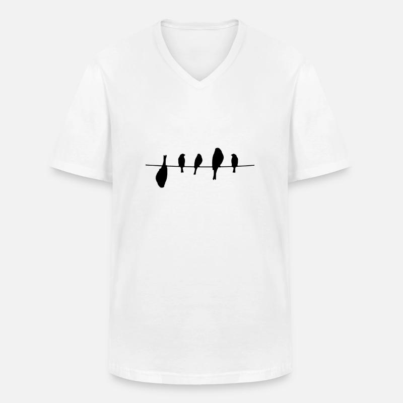 Black Design Stay Weird - Männer-T-Shirt mit V-Ausschnitt - Weiß