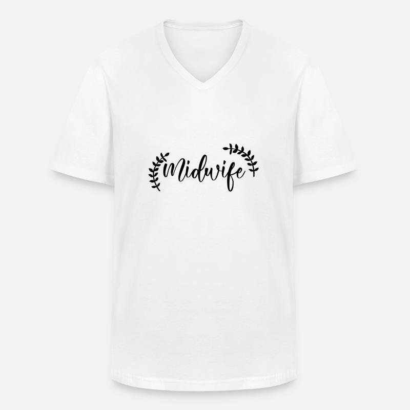 Hebamme | Hebammen Beruf Geburtshelferin Geschenke - Männer-T-Shirt mit V-Ausschnitt - Weiß