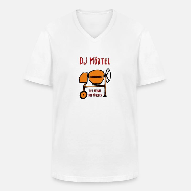 Dj Mörtel - Der Mann am Mischer - Männer-T-Shirt mit V-Ausschnitt - Weiß