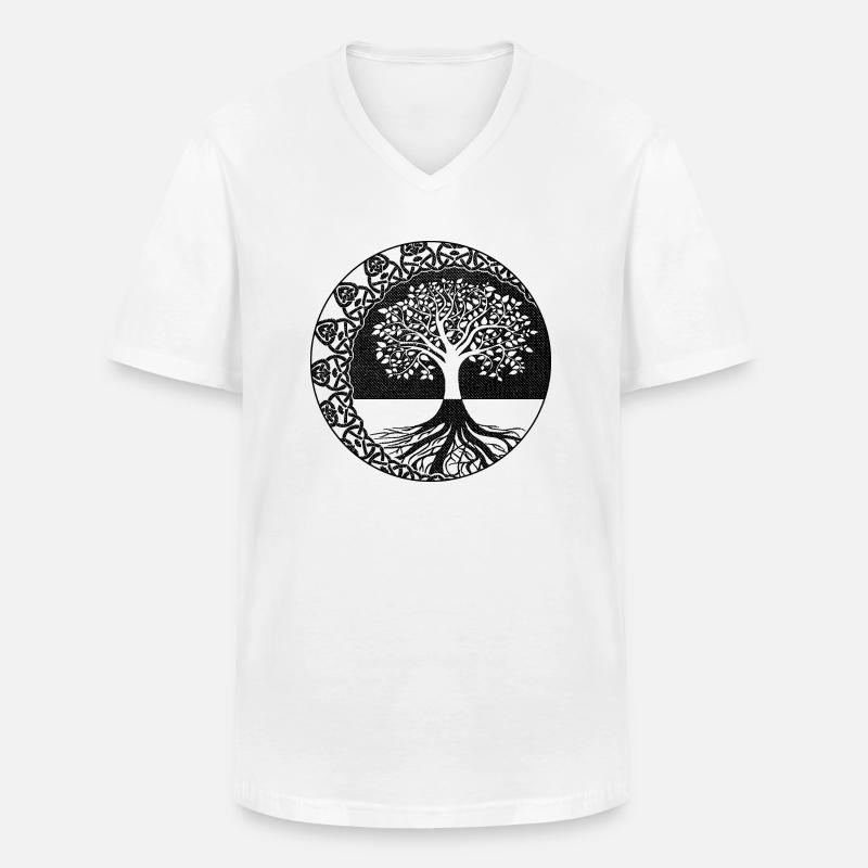 Lebensbaum - Männer-T-Shirt mit V-Ausschnitt - Weiß